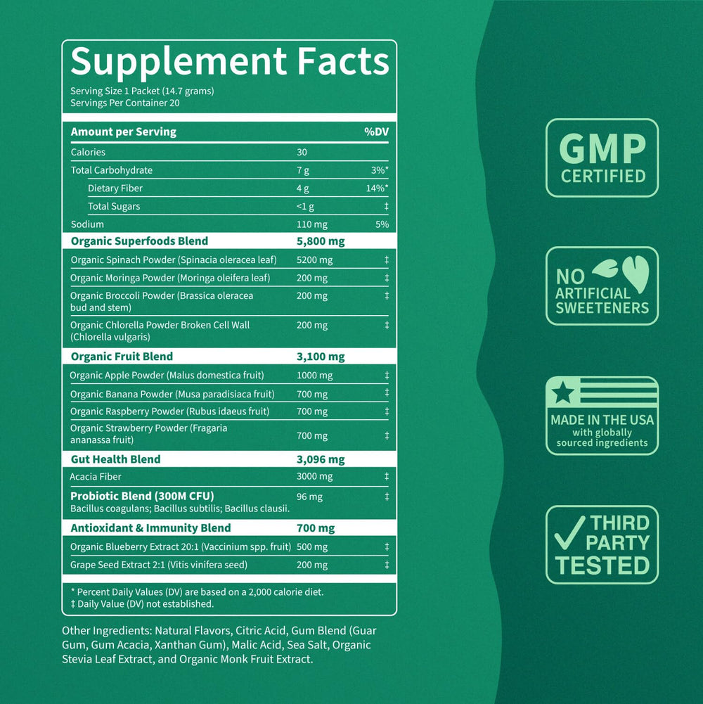 Serving scoop of Nello Supergreens orange powder