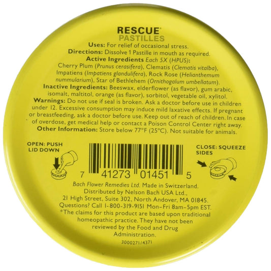 Rescue Remedy Pastilles 12-Pack packaging and blister