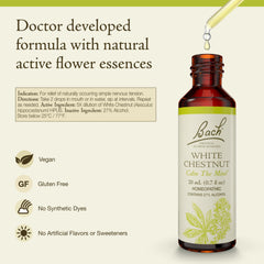 Close-up of Nelson Bach White Chestnut tincture bottle