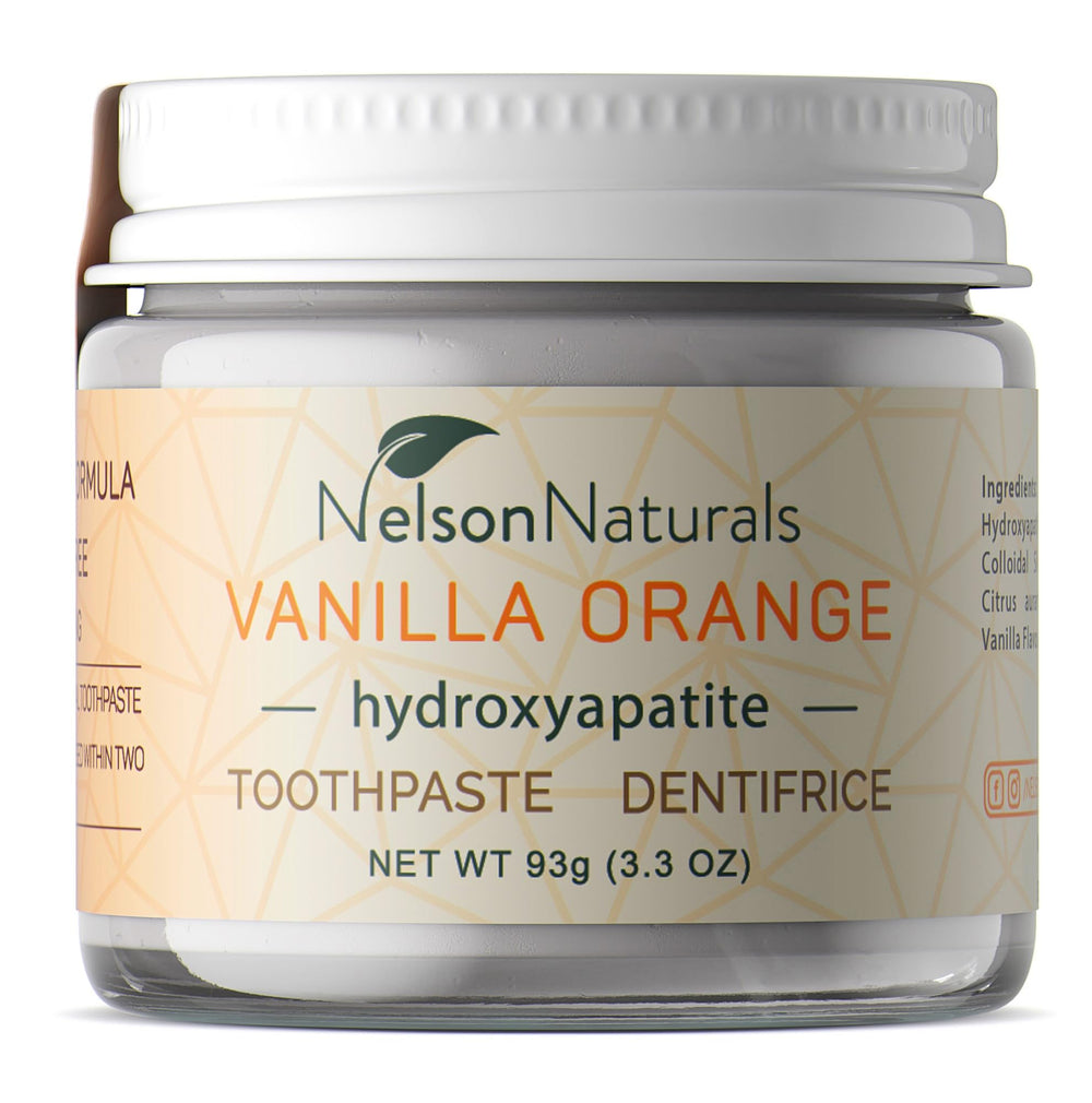 Nelson Naturals Hydroxyapatite Toothpaste Vanilla Orange 3.3 oz front view