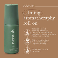 Calming essential oil roll-on being applied to the wrist