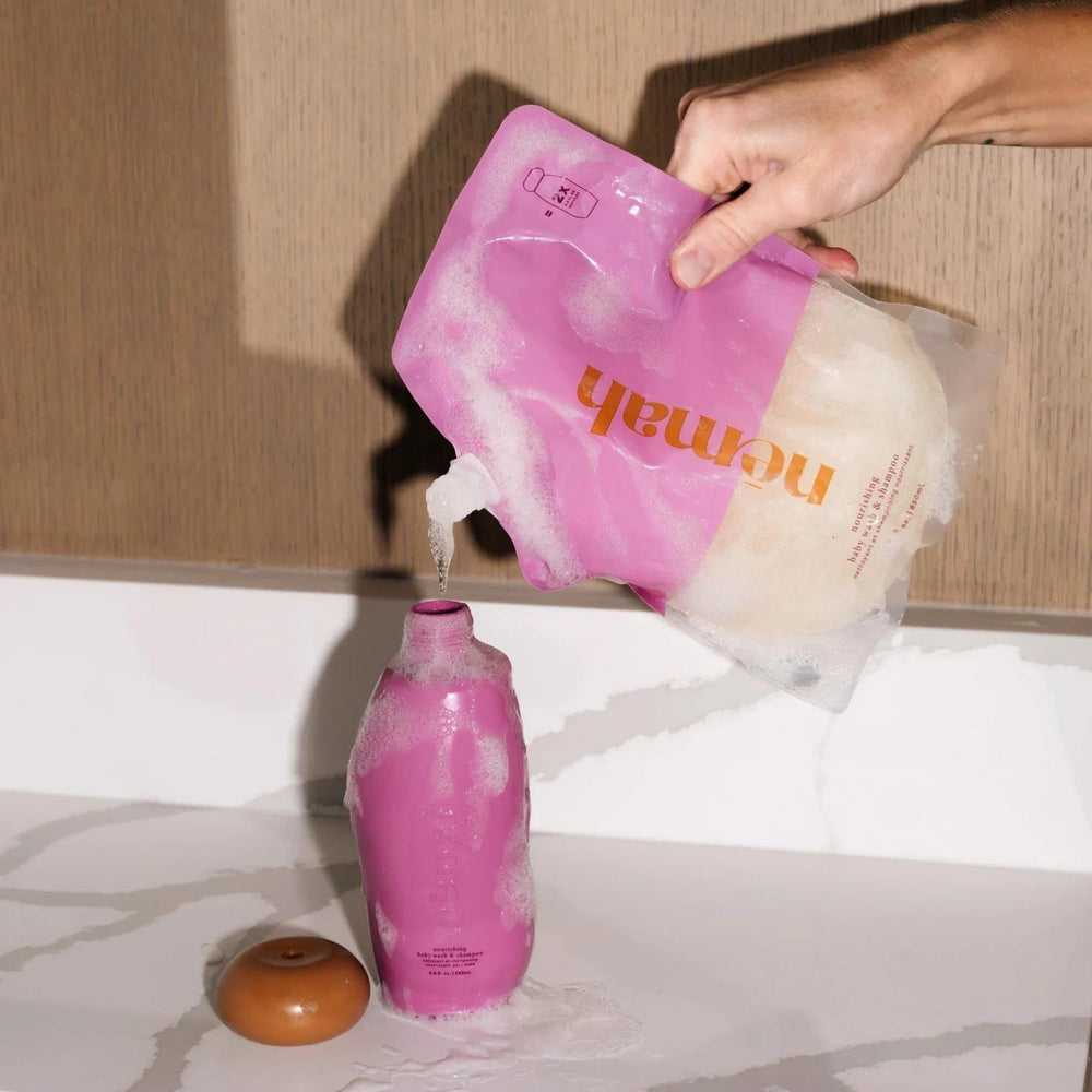 Soft, tangle-free baby hair after using Nemah 2-in-1 tear-free wash