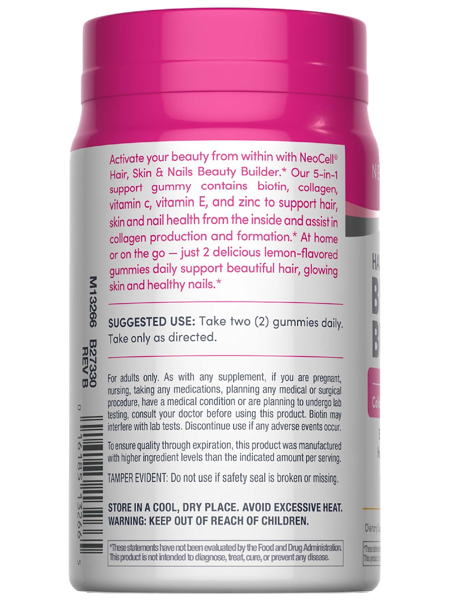 Biotin and vitamin C with antioxidants in NeoCell gummies