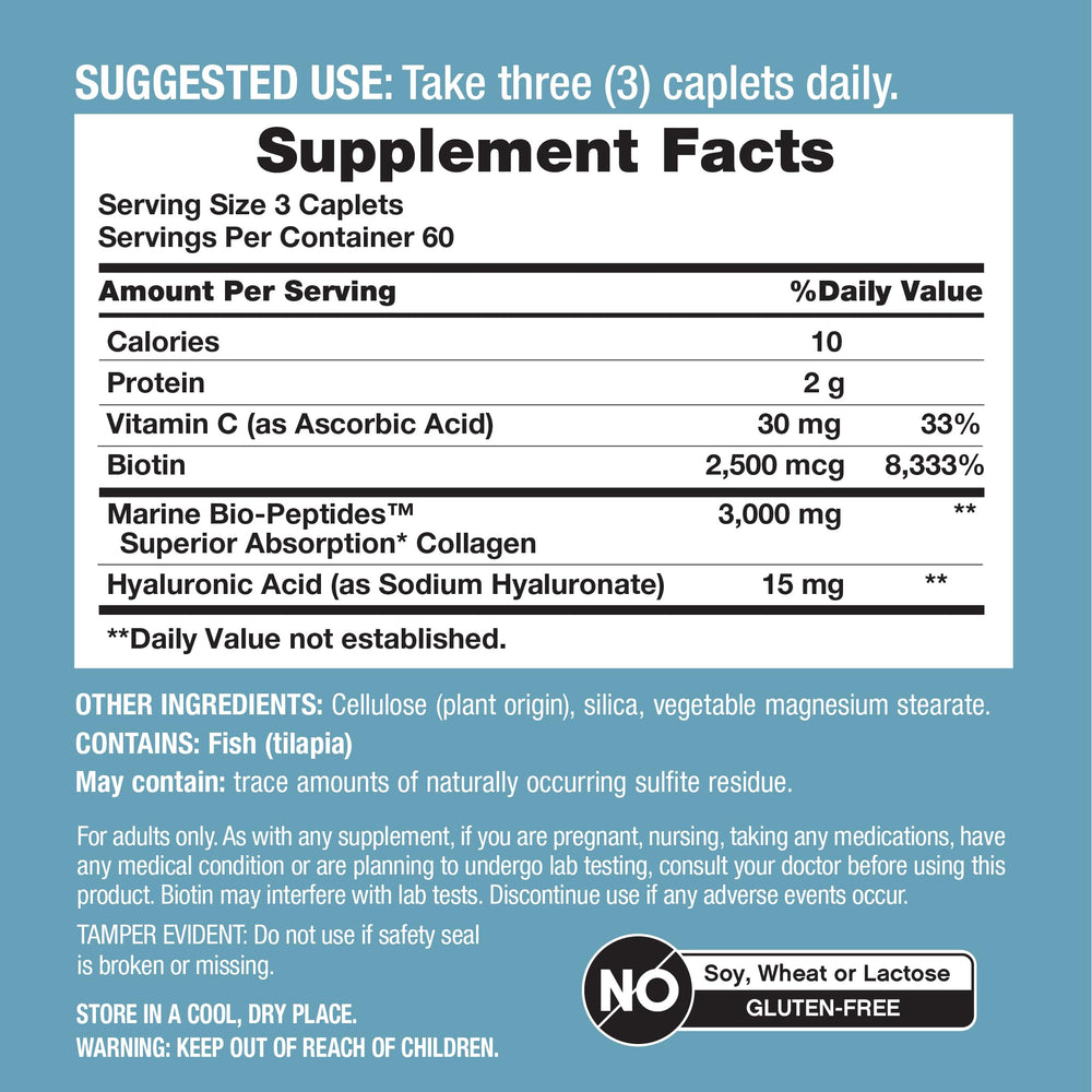 Biotin and vitamin C included with collagen peptides