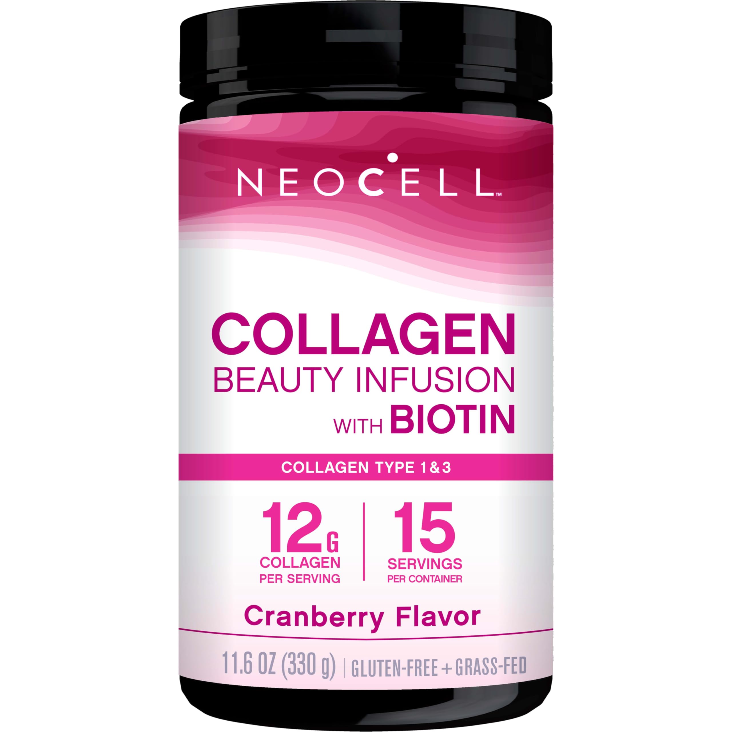 NeoCell Collagen Beauty Infusion with Biotin cranberry canister label