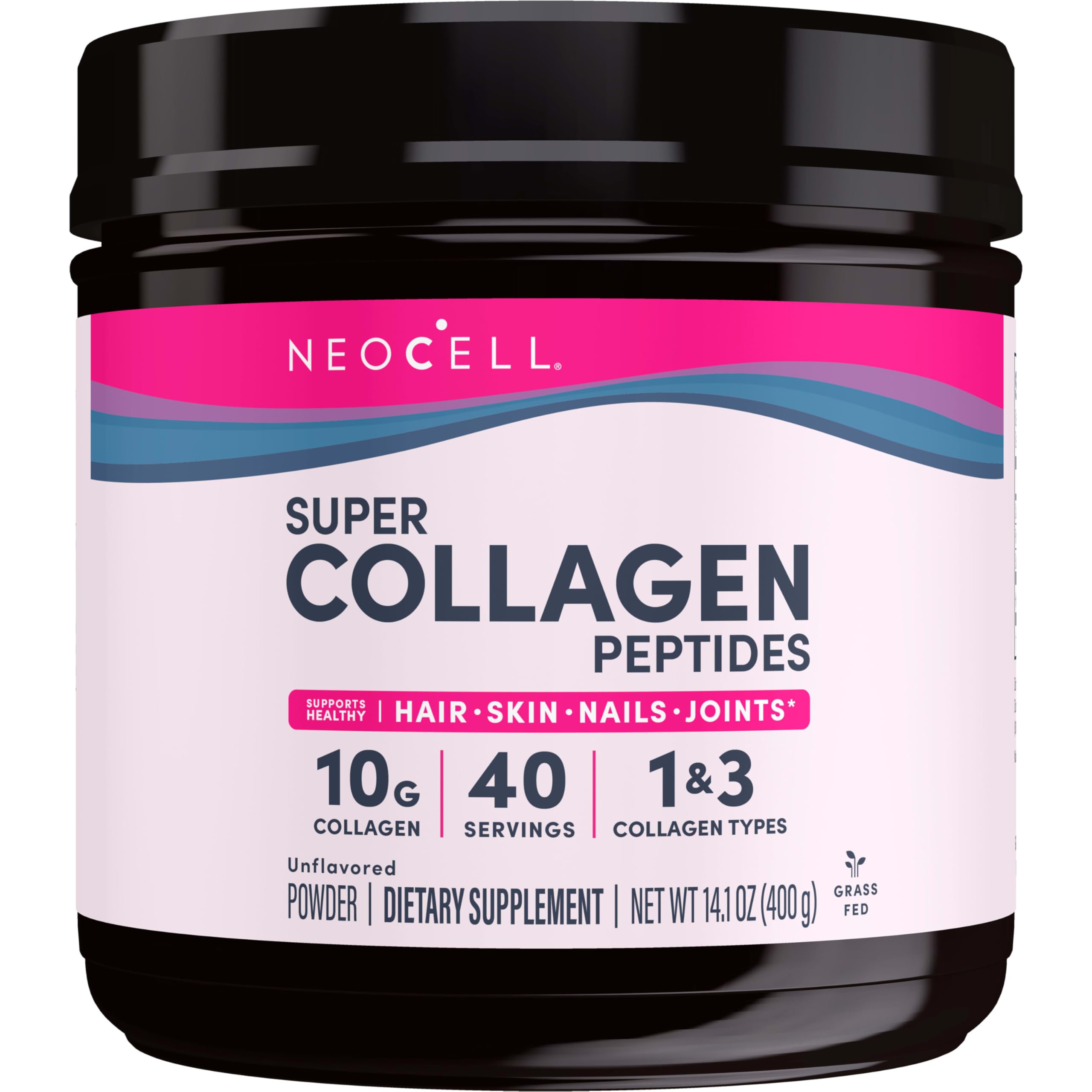 Front view of NeoCell Super Collagen Peptides canister (14.1 oz)