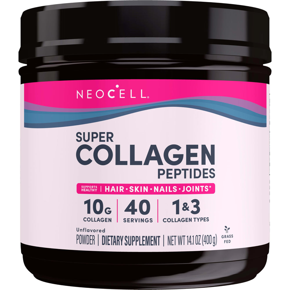 Front view of NeoCell Super Collagen Peptides canister (14.1 oz)