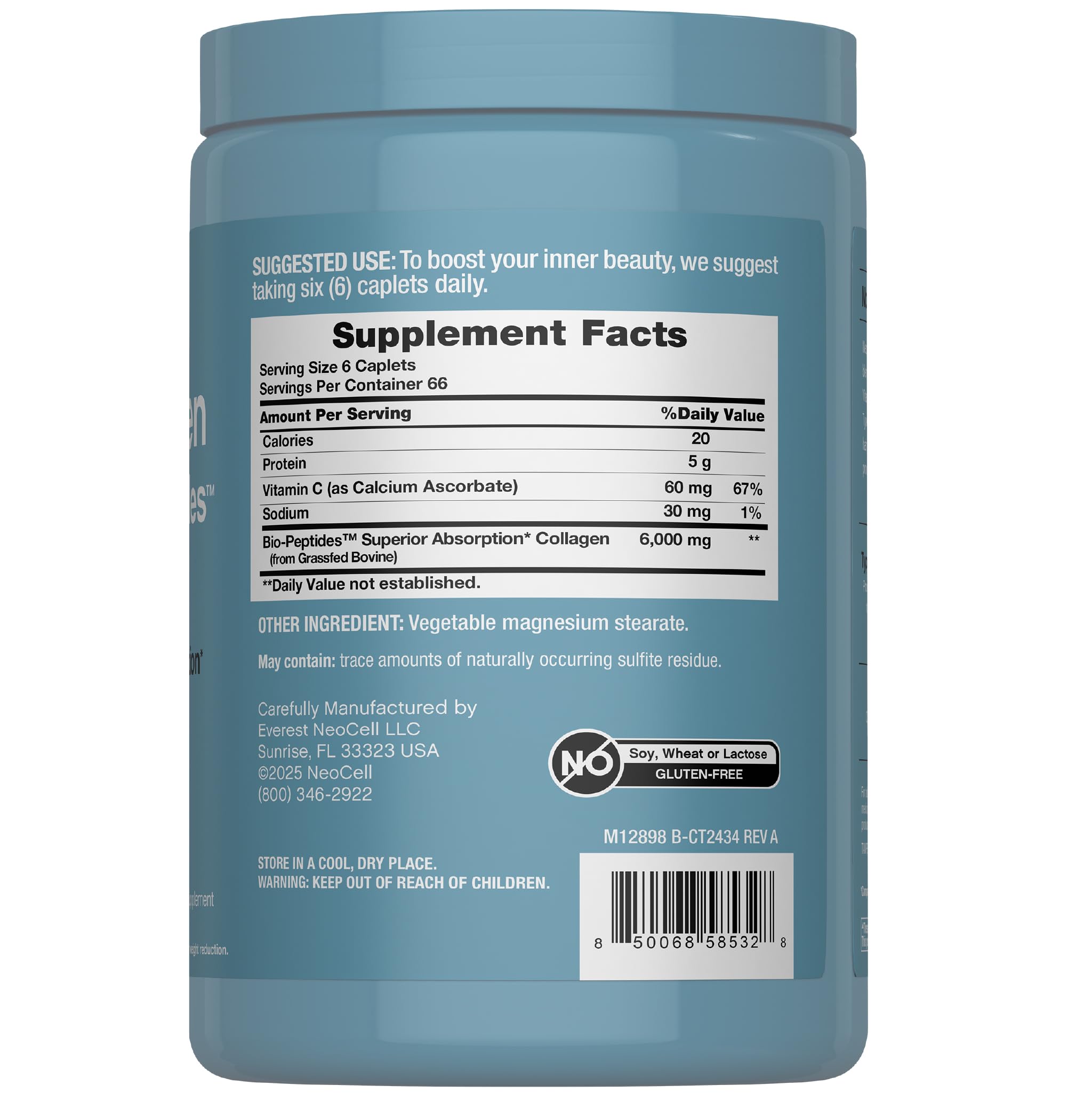 Collagen peptides Types I & III bio-peptides for hair, skin, nails