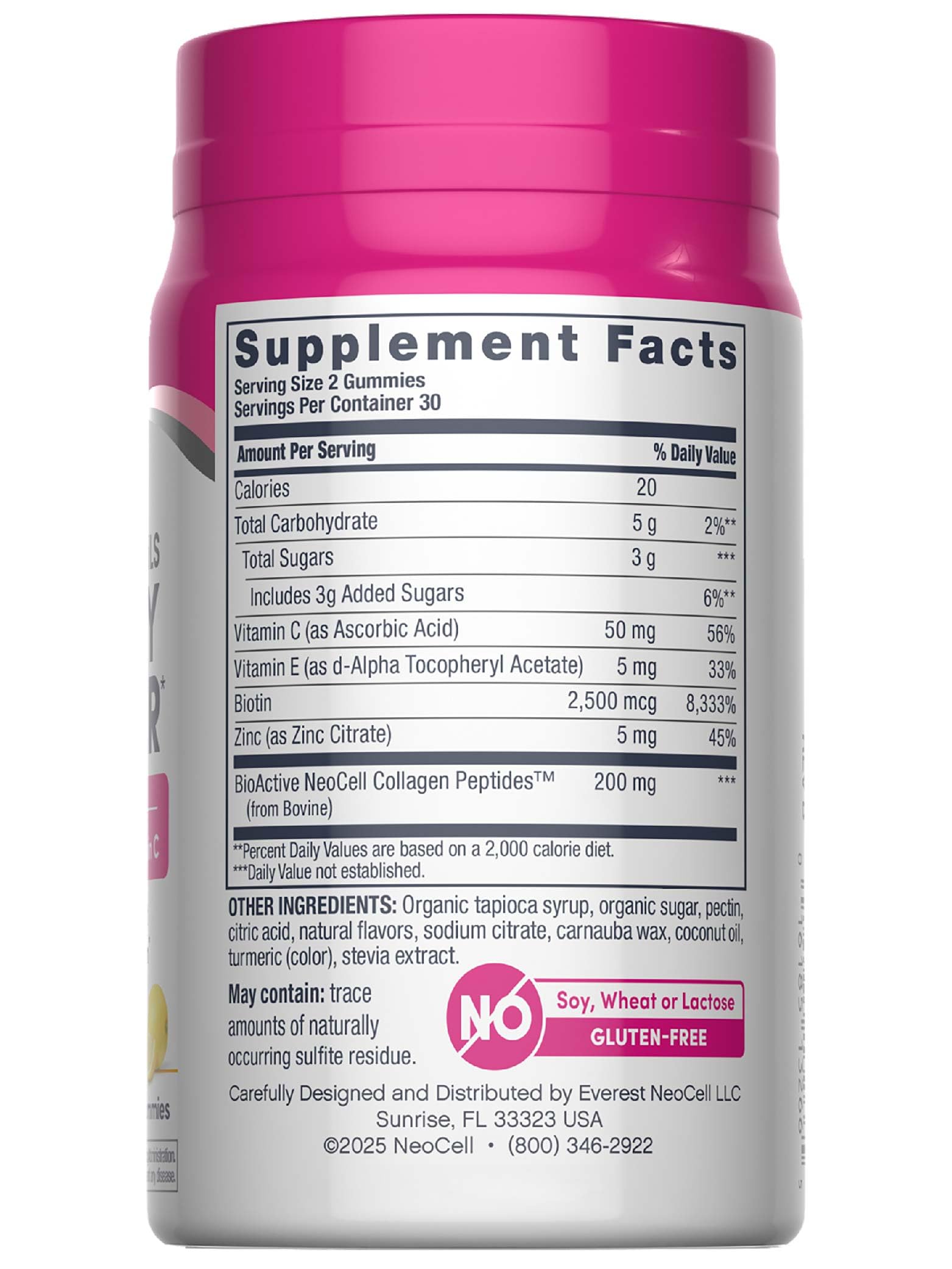 Hydrolyzed collagen peptides in NeoCell gummies