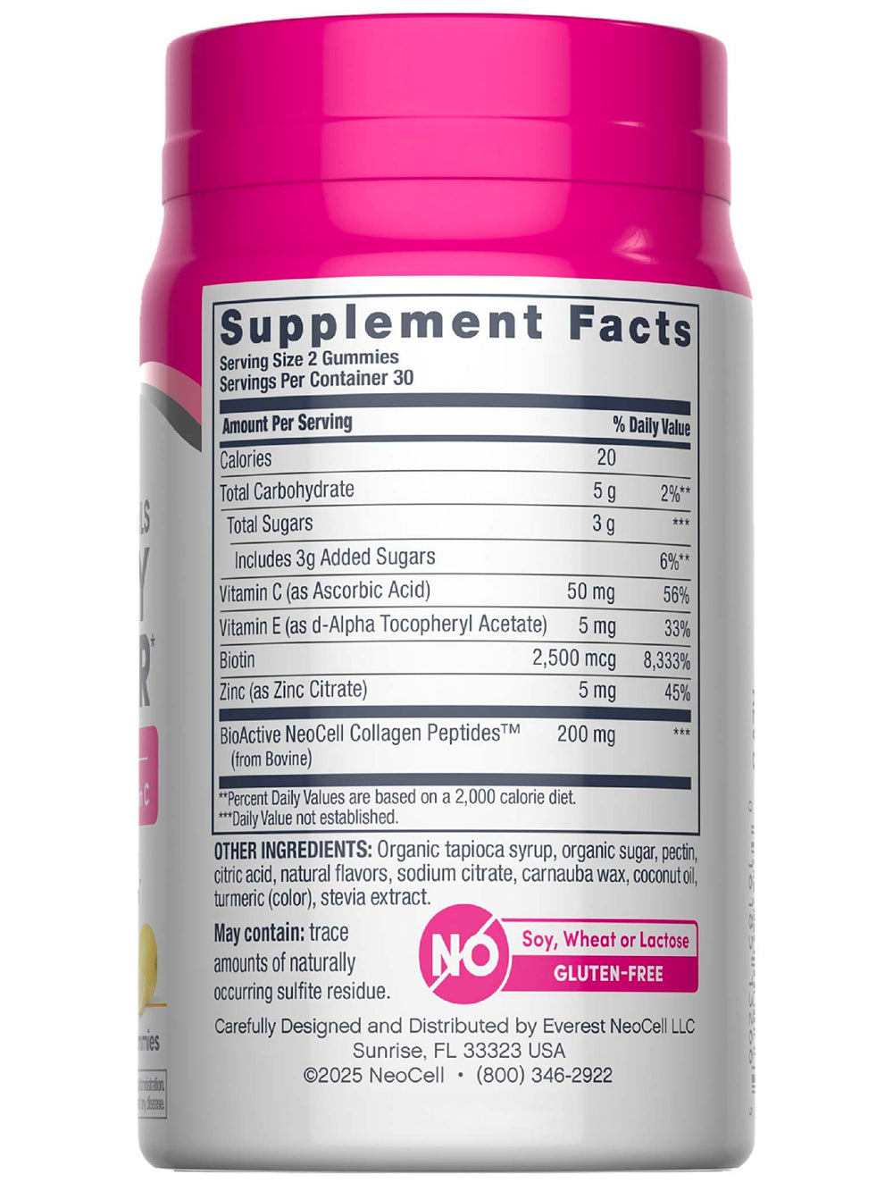 Hydrolyzed collagen peptides in NeoCell gummies