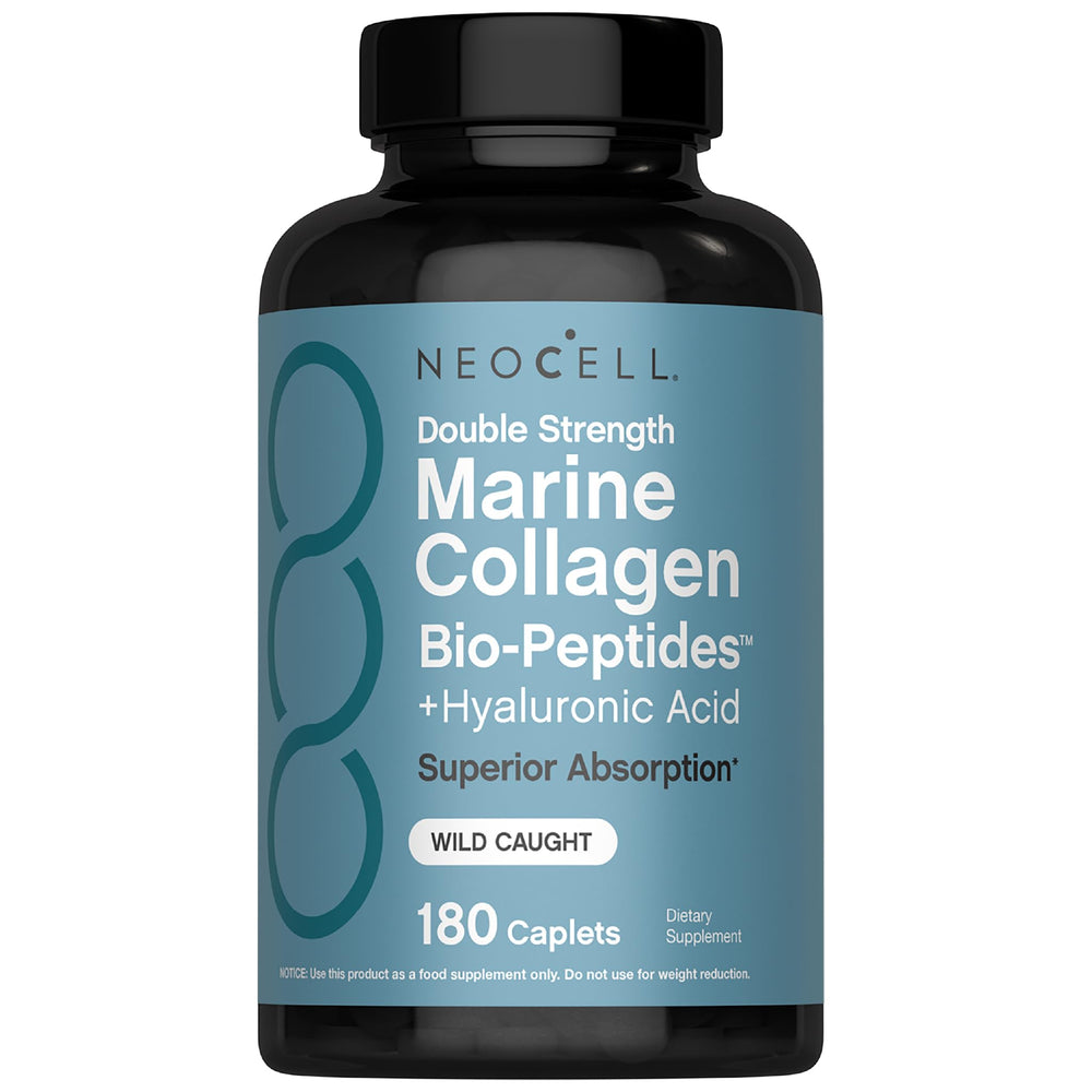 NeoCell Marine Collagen Peptides bottle containing 180 caplets