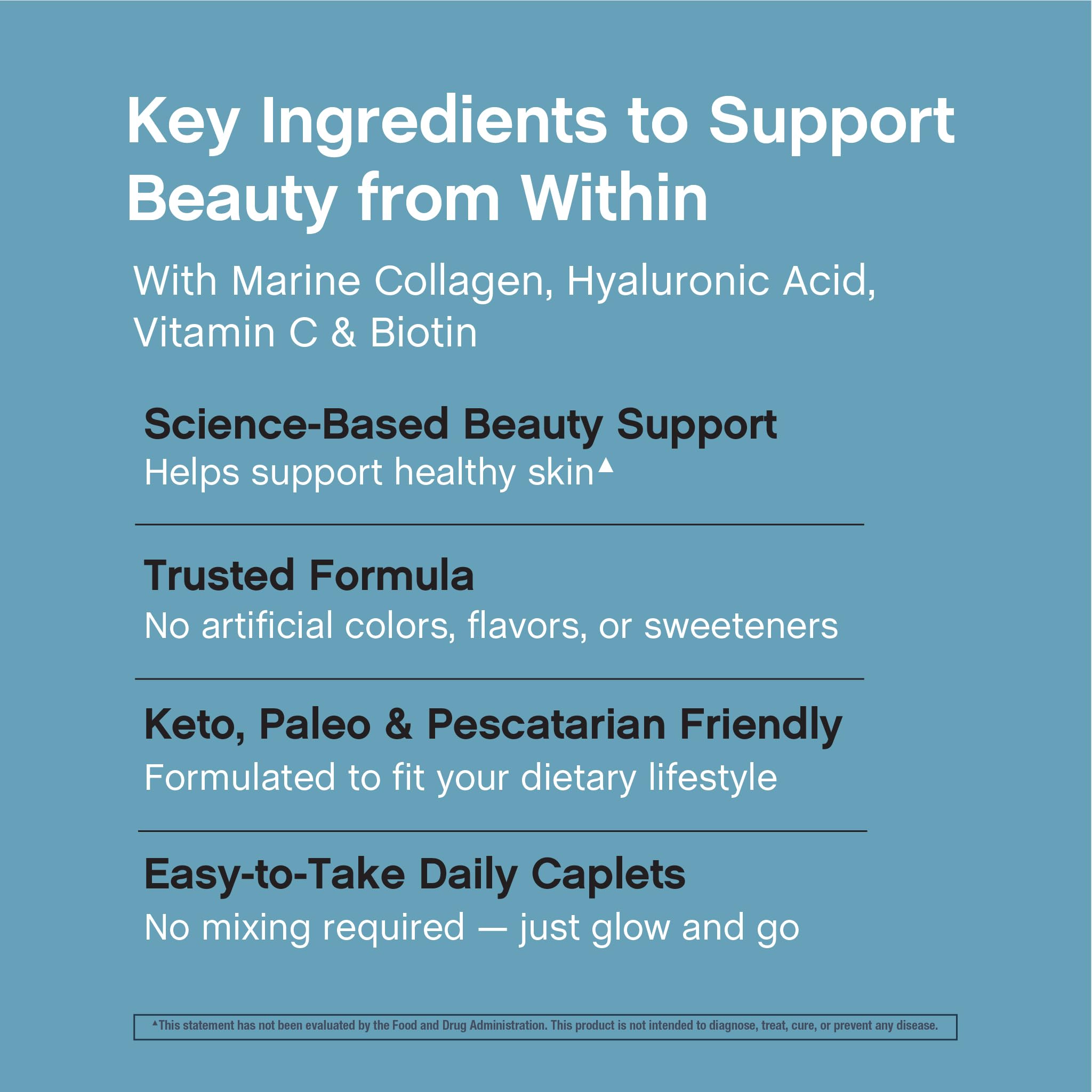 Nails, skin, and hair illustration featuring NeoCell collagen