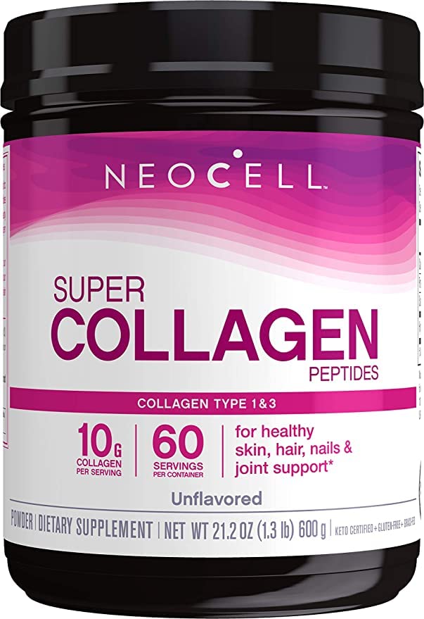 NeoCell Super Collagen Peptides (21.2 oz) – Grass-Fed Collagen Types I & III, Unflavored
