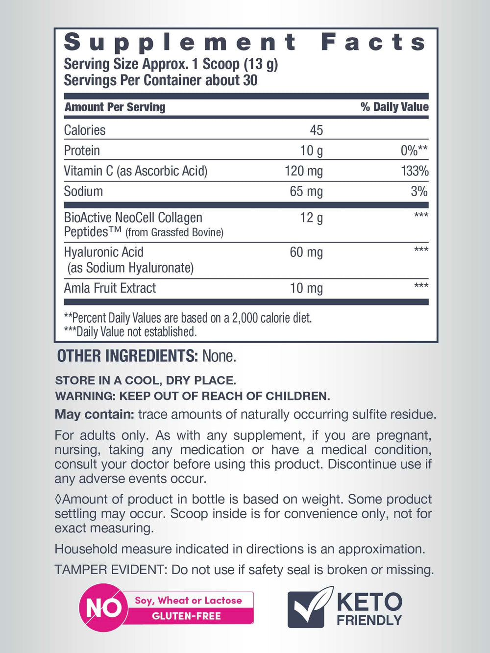 Right side view of NeoCell Super Collagen Peptides bottle