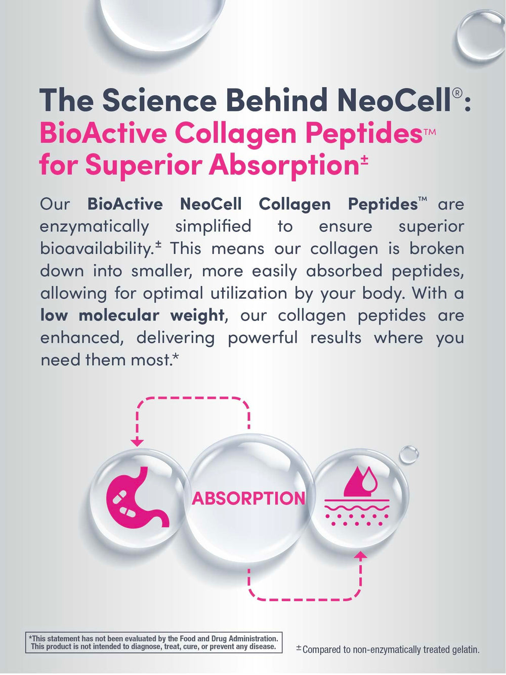 Close-up of NeoCell Super Collagen Peptides label and nutrition facts