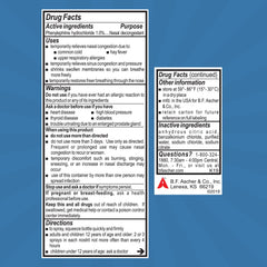 Neo-Synephrine application demonstrates simple dosing for nasal congestion relief.