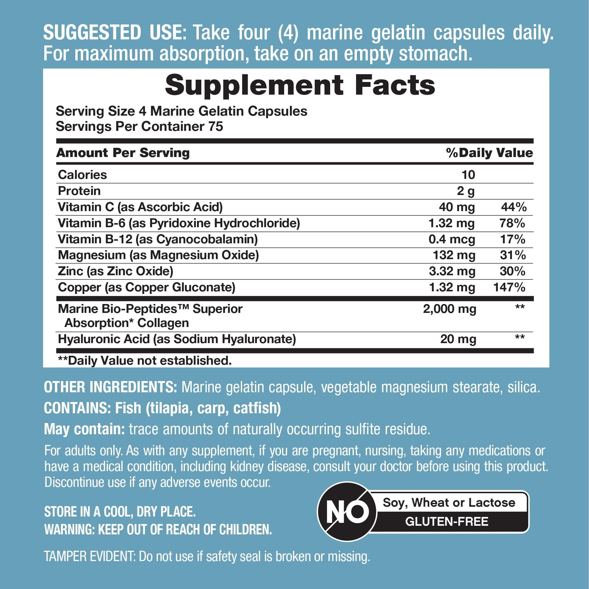 Vitamin C and minerals in NeoCell collagen supplement
