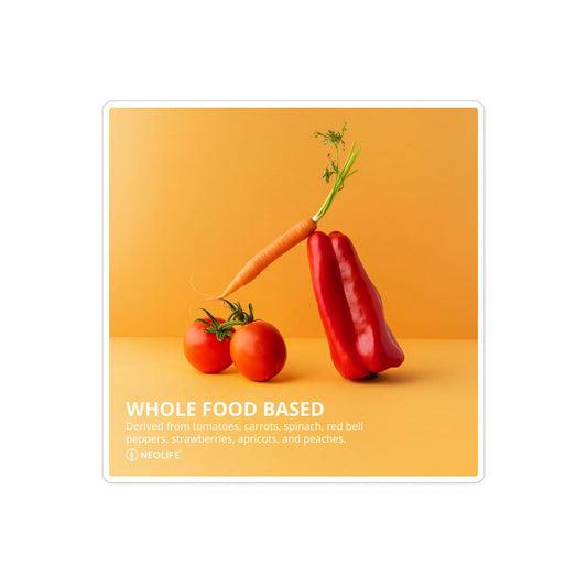 Carotenoid-rich ingredients used in NeoLife Carotenoid Complex (tomatoes, carrots, spinach, peppers, berries, apricots, peaches)