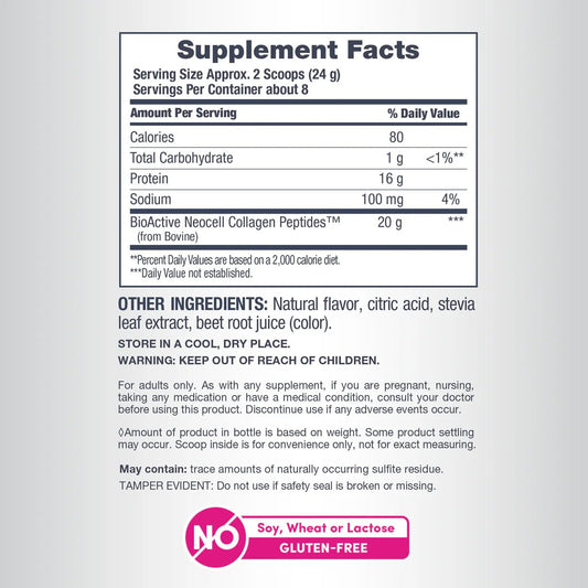 NeoCell Berry Lemon collagen peptides label on canister