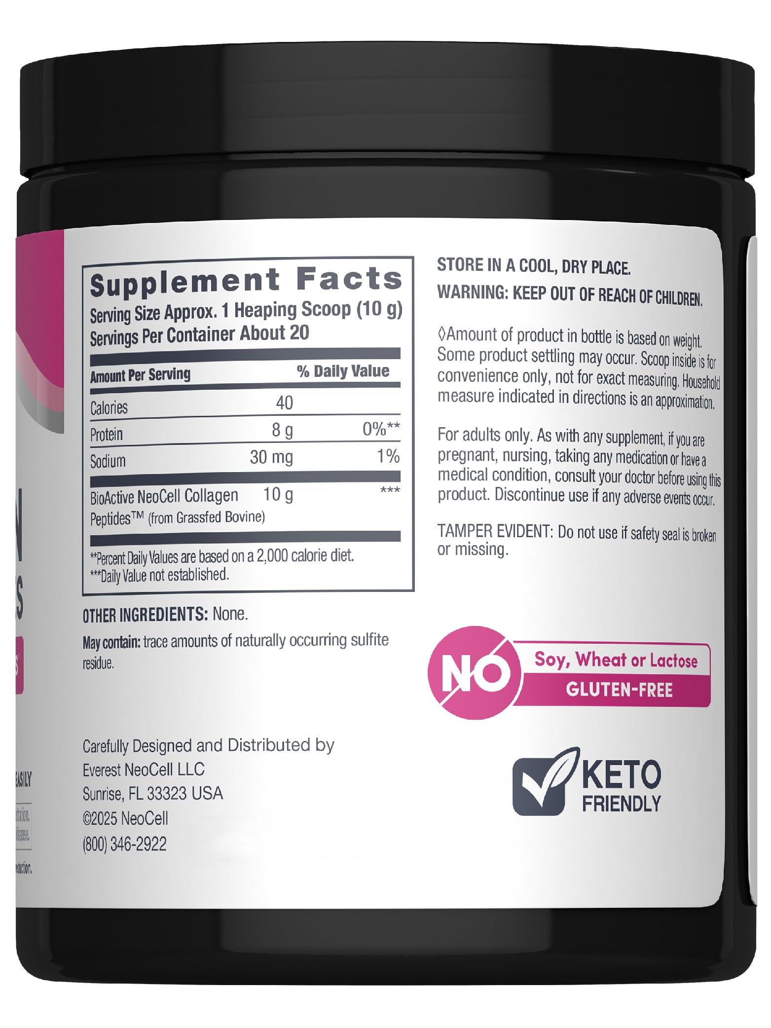 Back label with product details