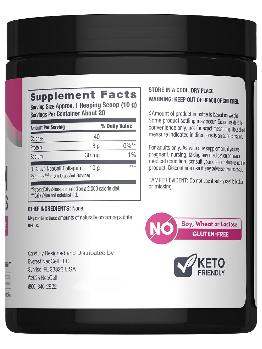 Back label with product details