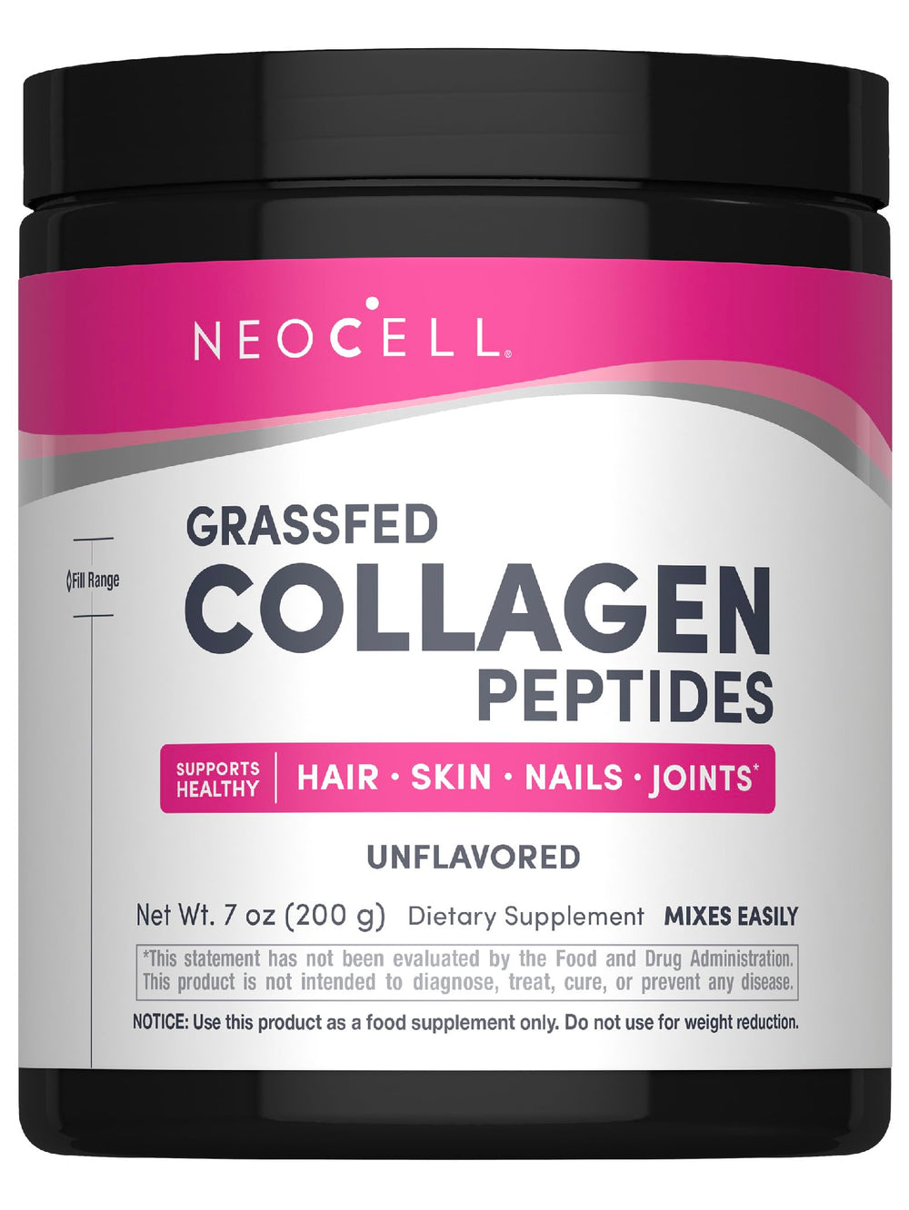 Front view of NeoCell Super Collagen Peptides 7 oz canister