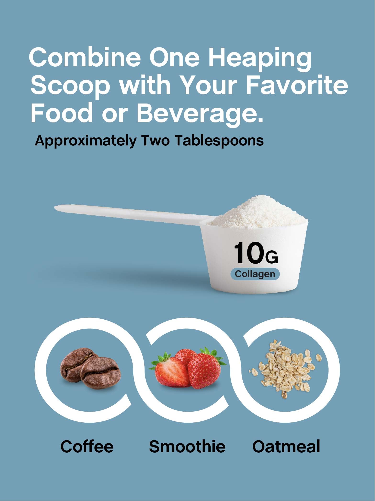 Collagen powder being blended into a smoothie