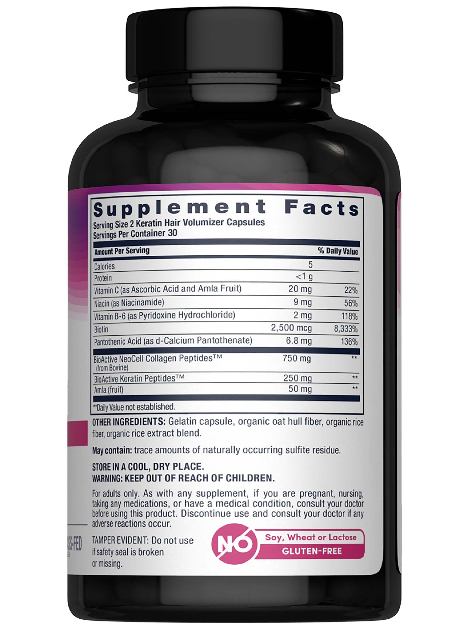 Label showing gluten-free and non-GMO status