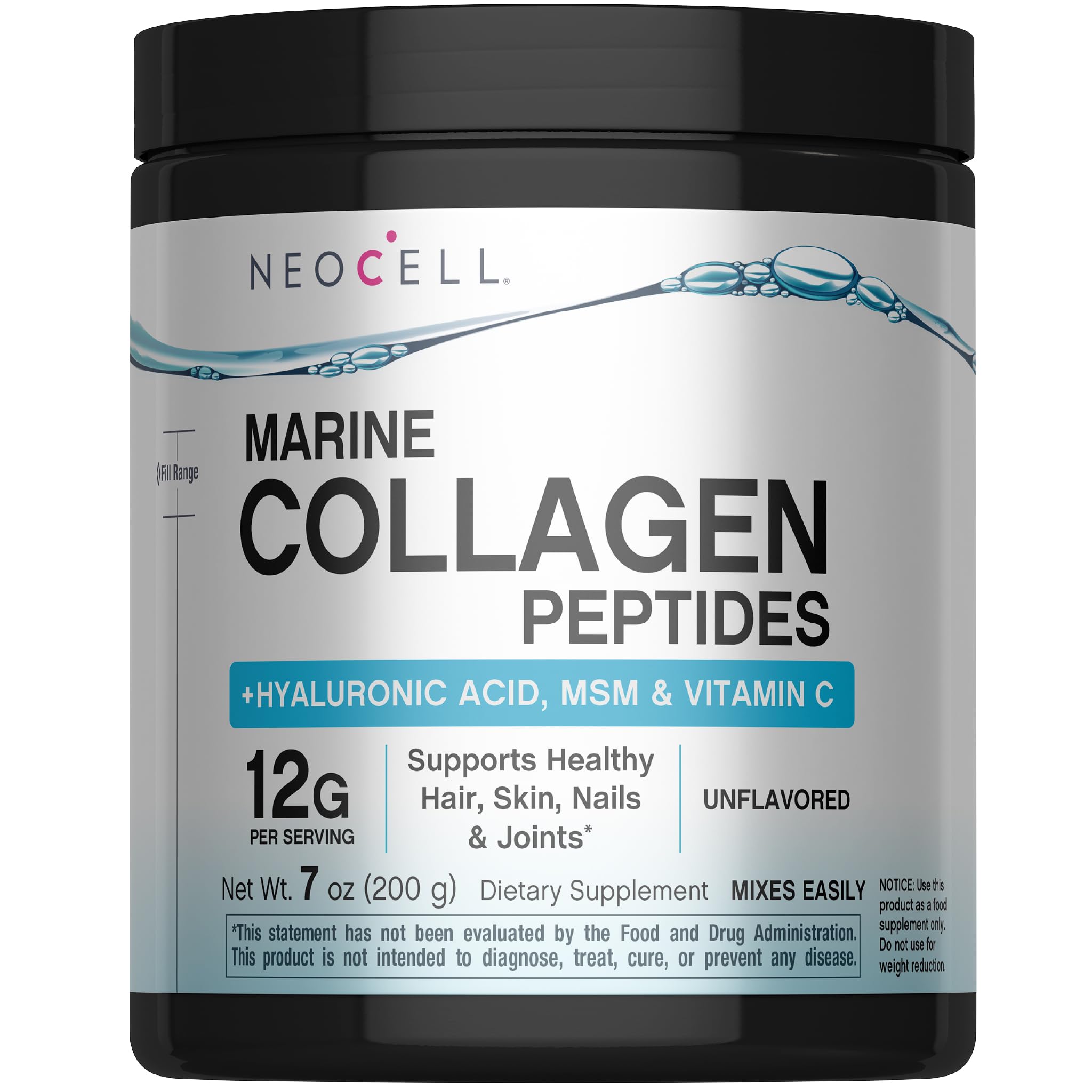 NeoCell Marine Collagen canister with Hyaluronic Acid, MSM and Vitamin C