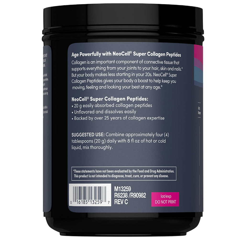 Back view of NeoCell canister with nutrition panel