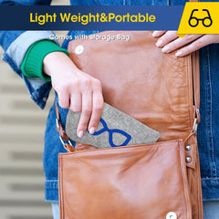 NEOISM carsickness glasses include protective storage bag for safe transport