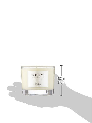 NEOM 3 Wick Candle lavender jasmine sandalwood ambience captures layered scent for relaxation rituals.