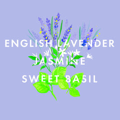 NEOM 10ml essential oil blend packaging Lavender Basil Jasmine