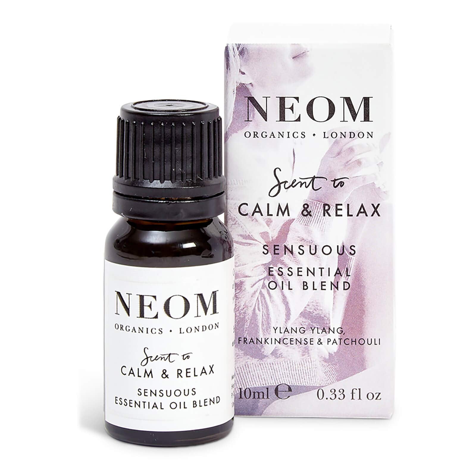 NEOM Essential Oil Blend 10ml bottle with Ylang Ylang, Frankincense and Patchouli