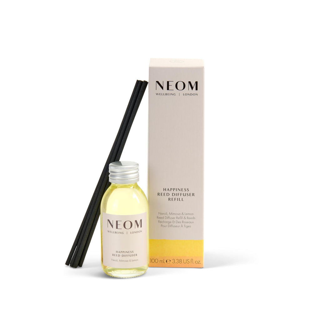 NEOM Happiness Reed Diffuser Refill bottle and 100ml refill