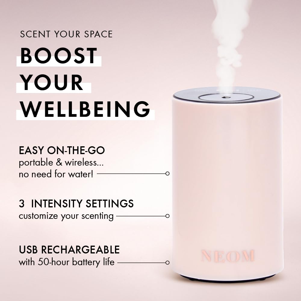 NEOM Wellbeing Pod Mini in car enables travel-friendly fragrance during commutes