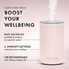 NEOM Wellbeing Pod Mini in car enables travel-friendly fragrance during commutes