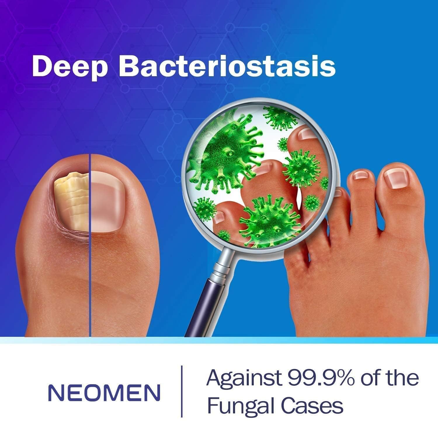 NEOMEN Nail Fungus Pen safety-focused formula applied around nails.