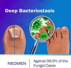 NEOMEN Nail Fungus Pen safety-focused formula applied around nails.