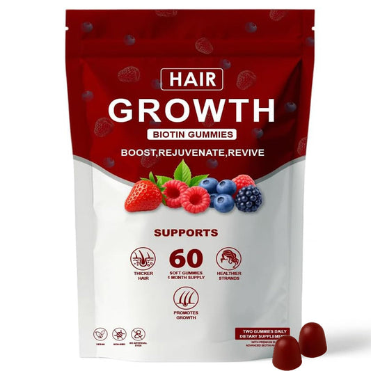 Bottle of Neonomicon Lumin Hair Growth Gummies with mixed berry flavor