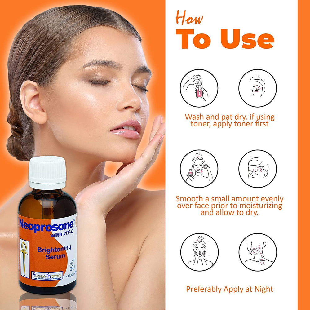 Neoprosone Vitamin C Serum on bathroom shelf ready for daily routine