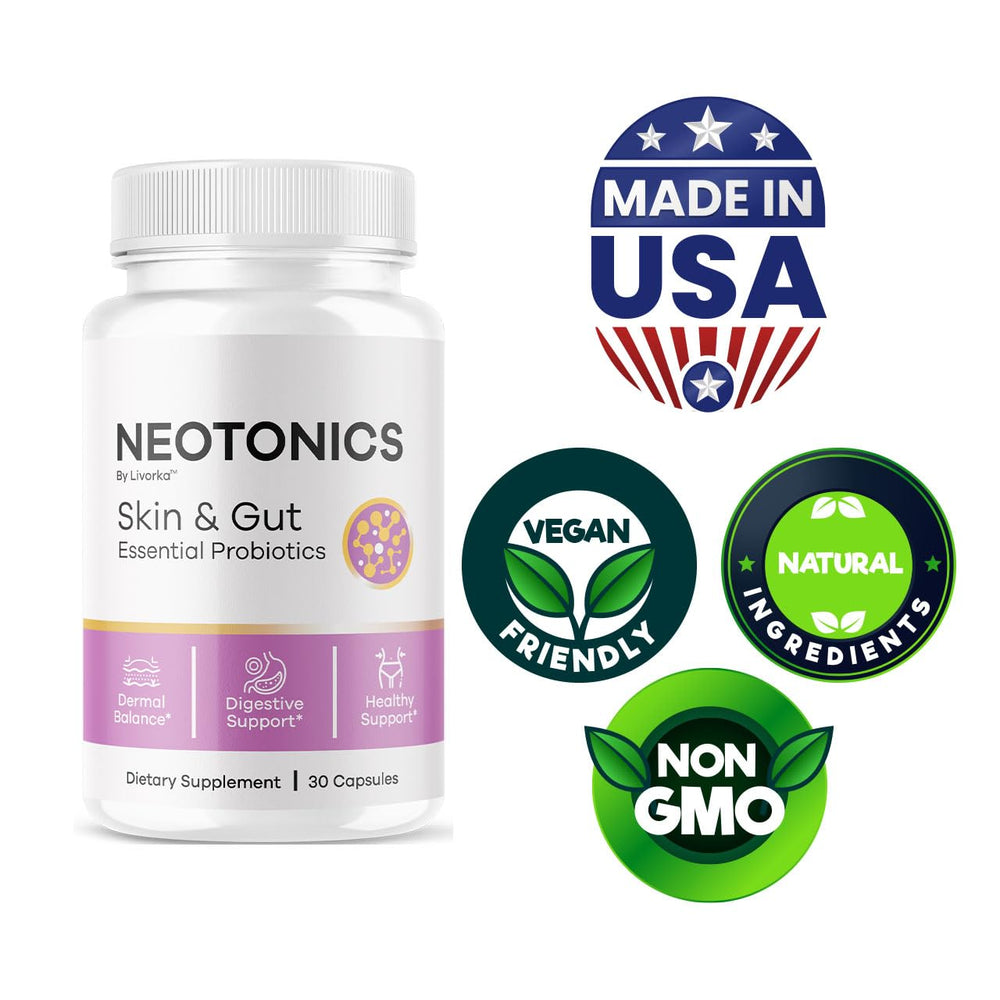 Back of Neotonics Capsules bottle with nutrition facts