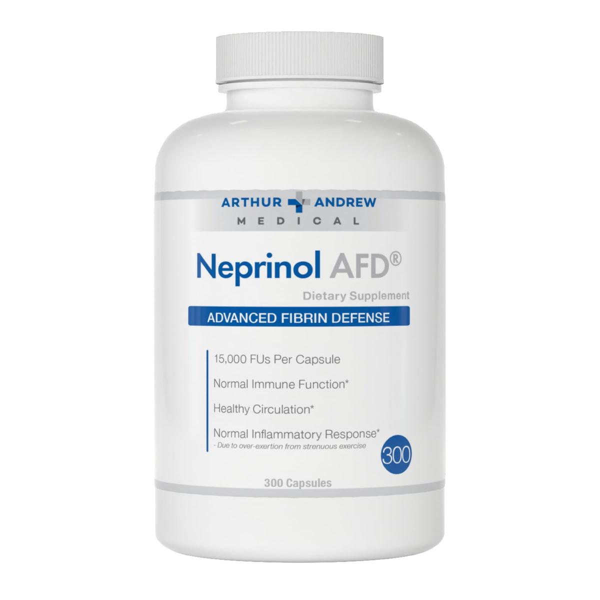 Arthur Andrew Medical Neprinol AFD bottle label with Serrapeptase and Nattokinase