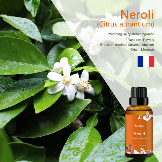 Neroli essential oil used in diffuser for home fragrance