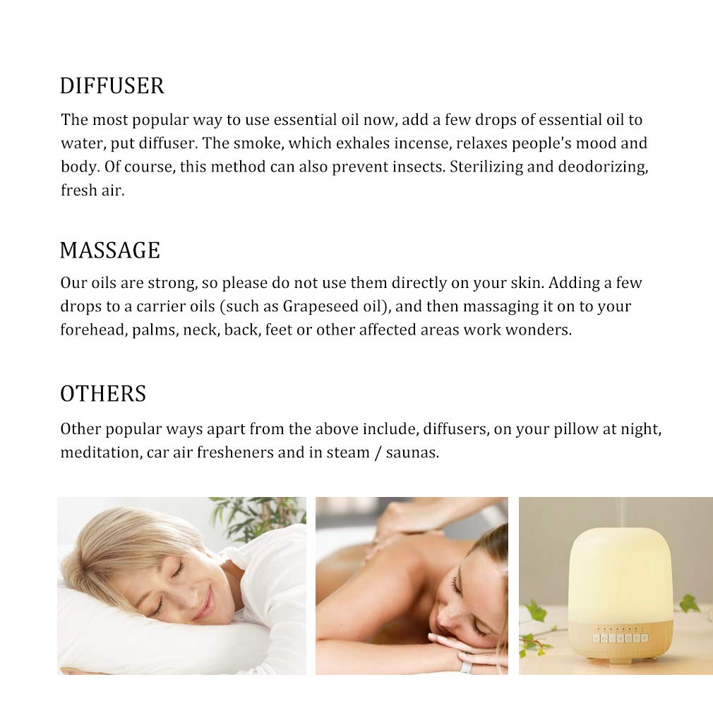Illustration of Neroli essential oil use in diffusers