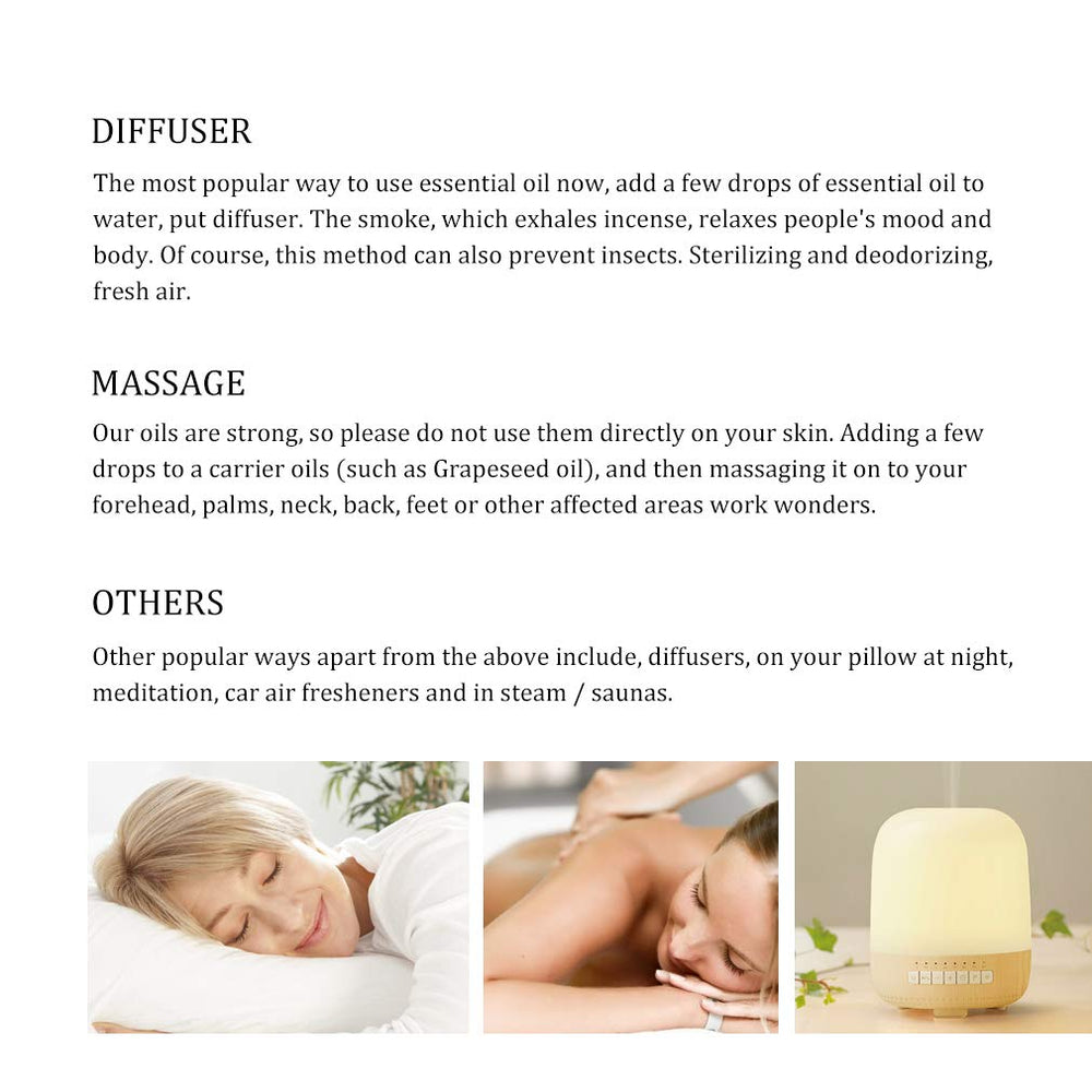 Illustration of Neroli essential oil use in diffusers