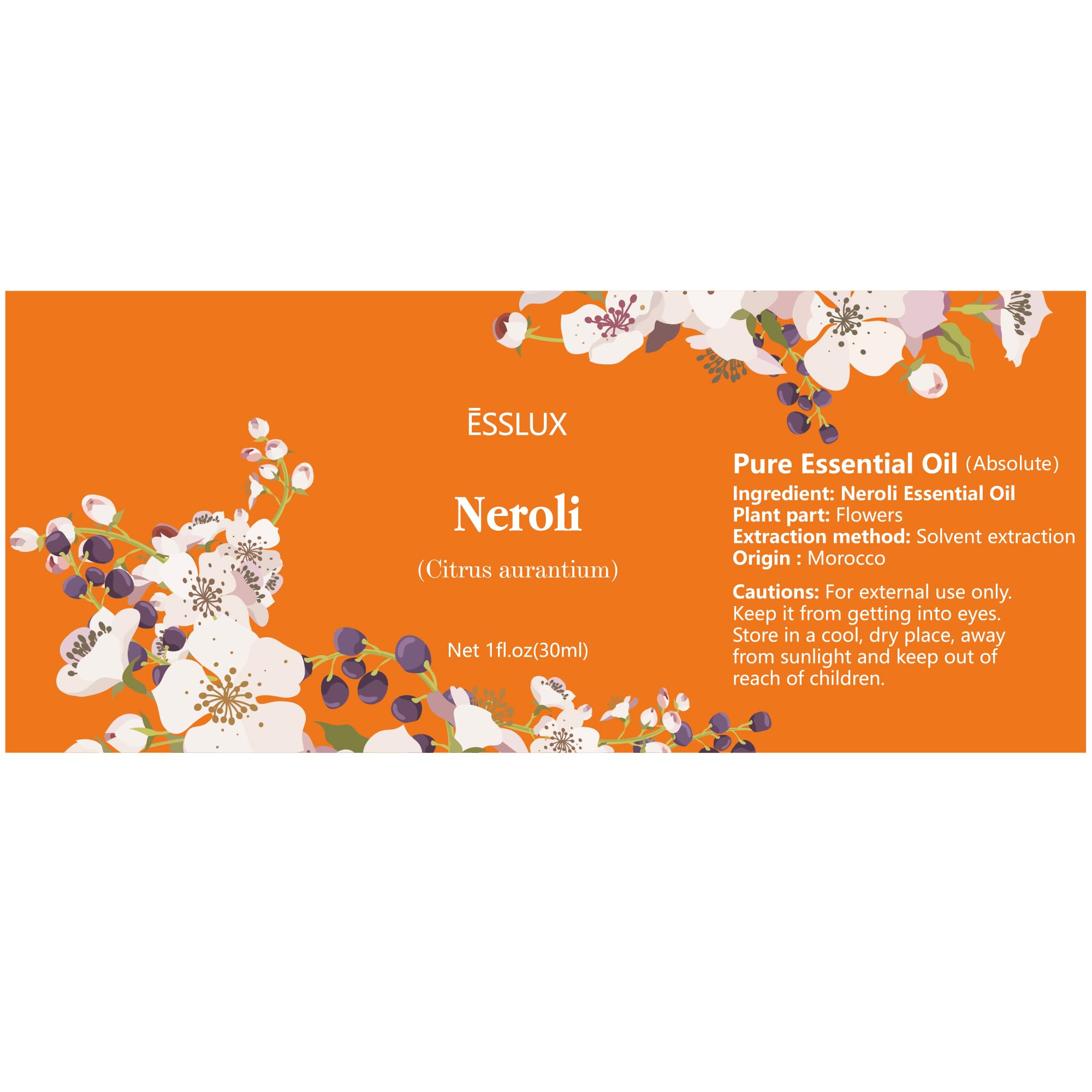 Neroli essential oil used in perfume formulation