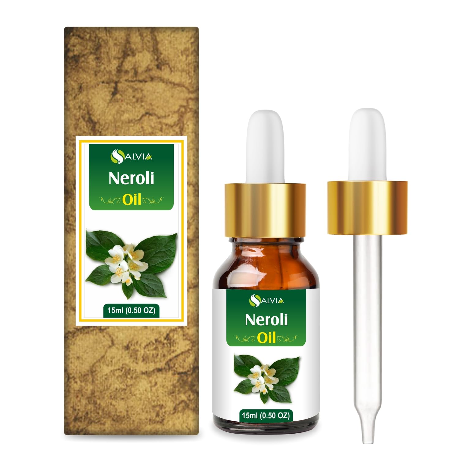 Neroli Oil 15 ML bottle with dropper in amber glass