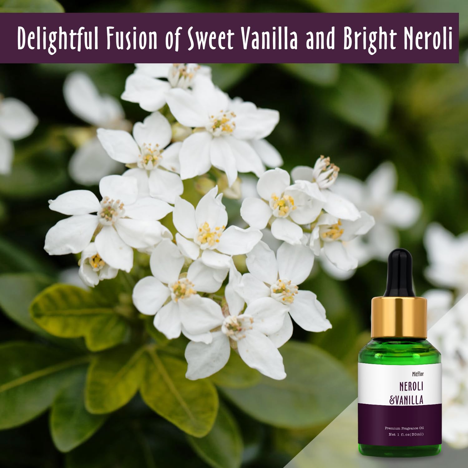 Neroli Vanilla fragrance oil label close-up