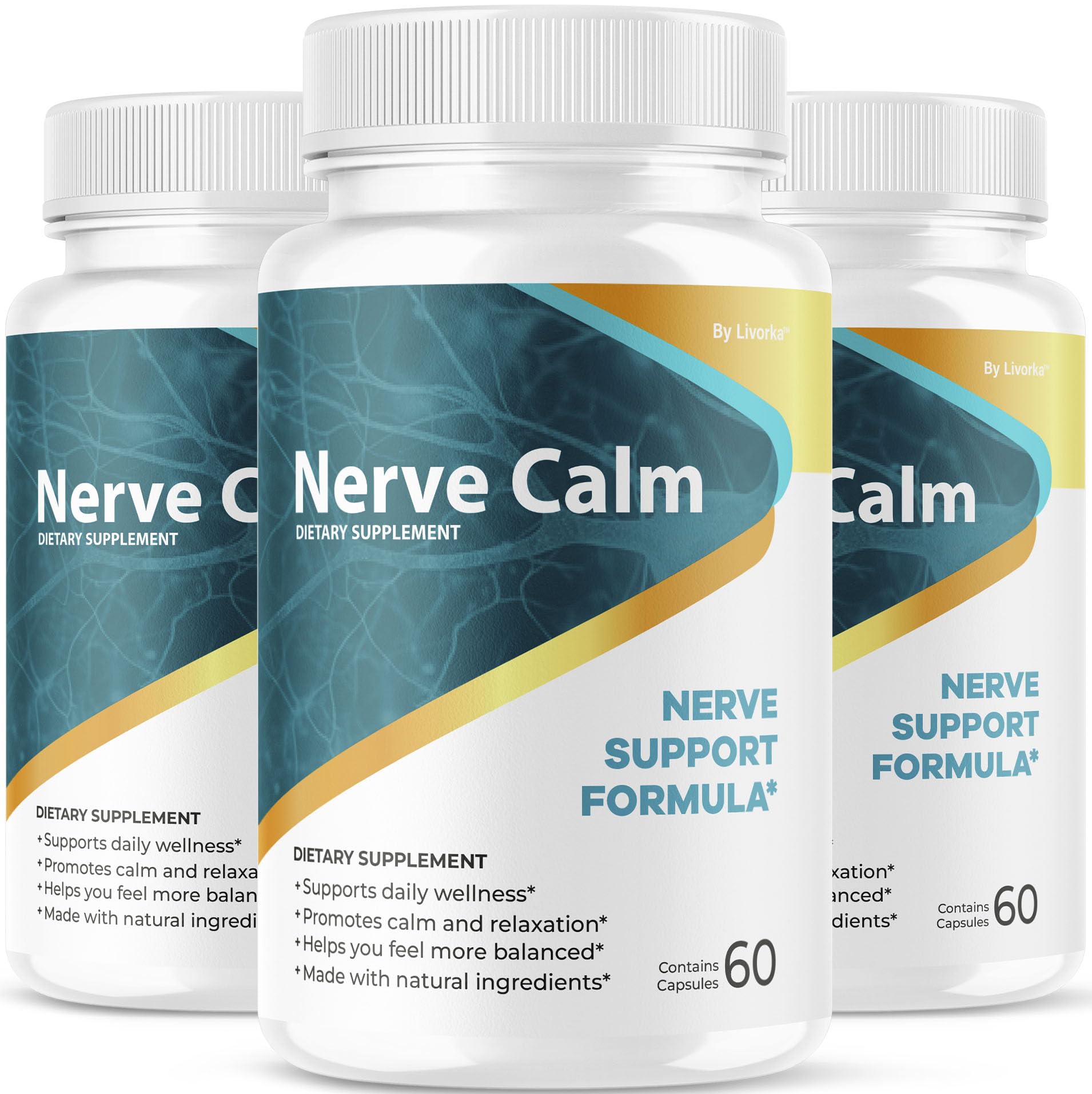 Front view of Nerve Calm capsules bottle